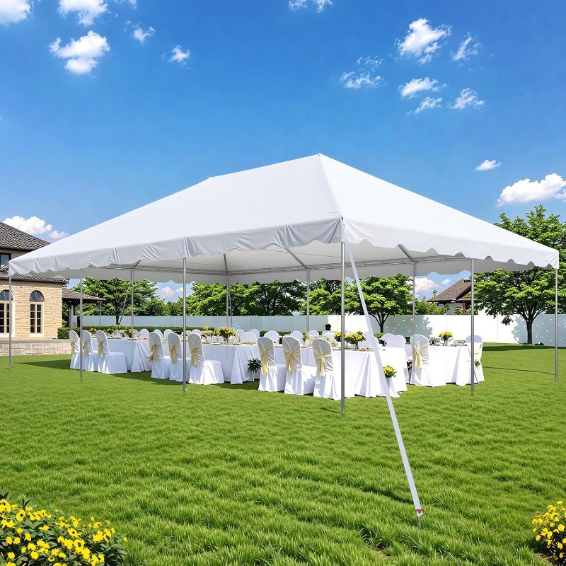 View 1 of
0' x 30' Heavy Duty Party Tent, Outdoor Large Wedding Tent with Removable Sidewalls, Event Canopy Shelter for Birthday Party, Outdoor Event