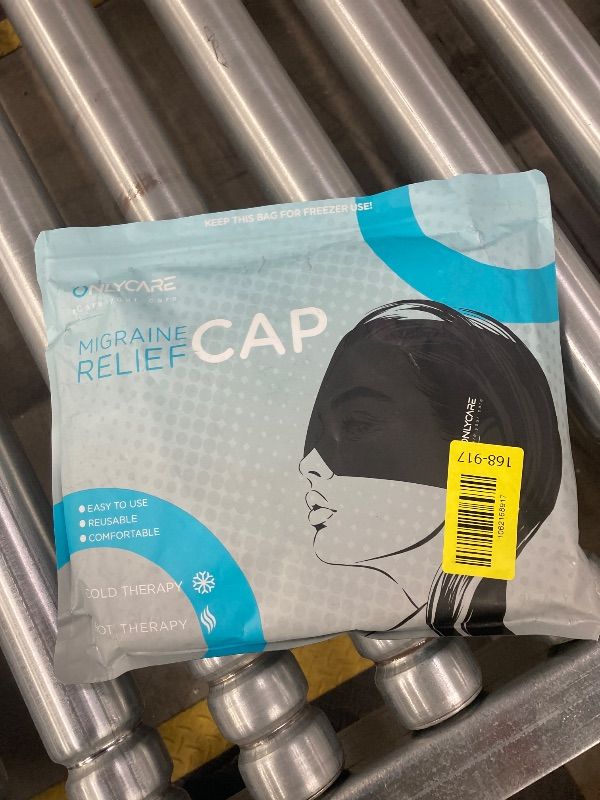Photo 1 of ***1 SINGLE MASK ONLY*** ONLYCARE Migraine Relief Cap, Soothing Migraine Mask, Upgraded Odorless Gel Ice Head Wrap, Hot and Cold Therapy, FSA or HSA Eligible Headache Ice Pack for Tension and Stress(Black )