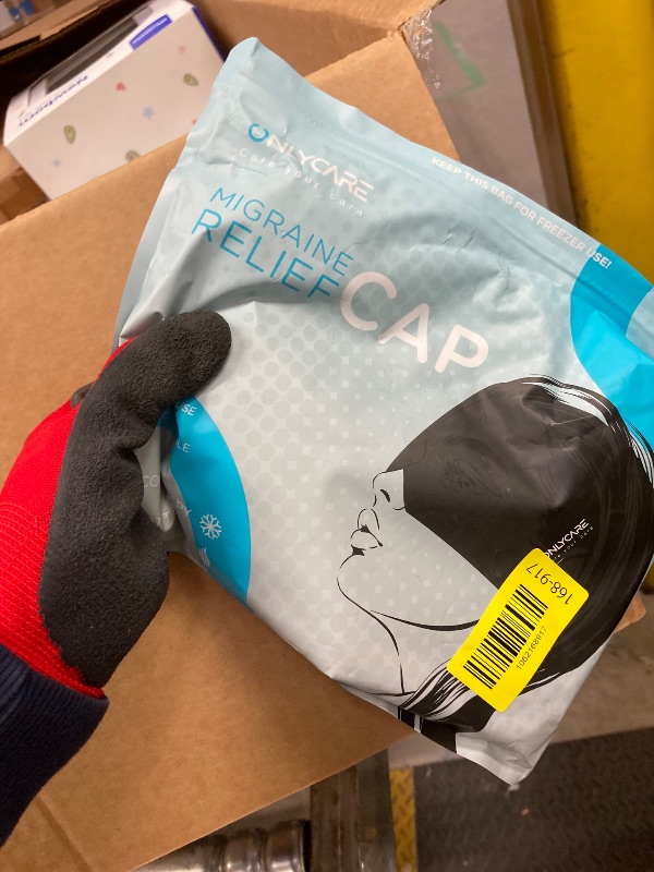 Photo 1 of ***1 SINGLE MASK ONLY*** ONLYCARE Migraine Relief Cap, Soothing Migraine Mask, Upgraded Odorless Gel Ice Head Wrap, Hot and Cold Therapy, FSA or HSA Eligible Headache Ice Pack for Tension and Stress(Black )