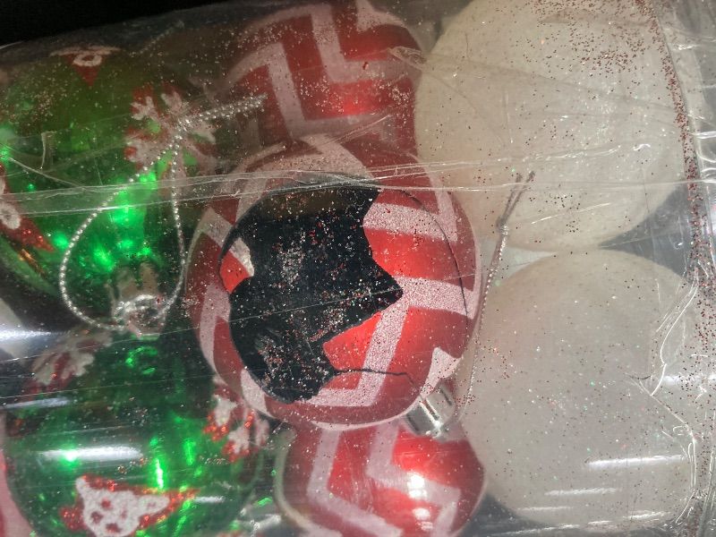 Photo 1 of ***SOME ARE DAMAGED***Valery Madelyn 30ct 2.36 inches Christmas Ornaments Red Green White Hanging Ball Ornaments Shatterproof Christmas Tree Ornaments for Xmas Party Decor***SOME ARE DAMAGED**