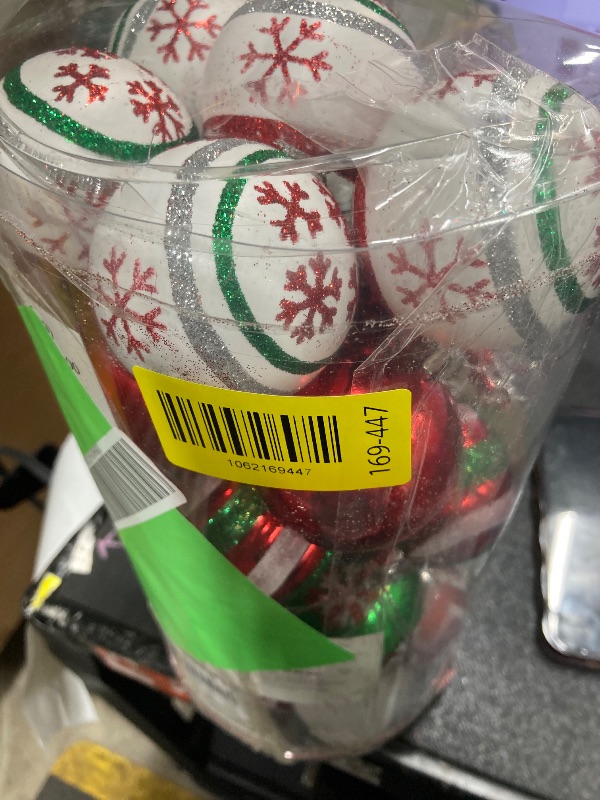 Photo 1 of ***SOME ARE DAMAGED***Valery Madelyn 30ct 2.36 inches Christmas Ornaments Red Green White Hanging Ball Ornaments Shatterproof Christmas Tree Ornaments for Xmas Party Decor***SOME ARE DAMAGED**