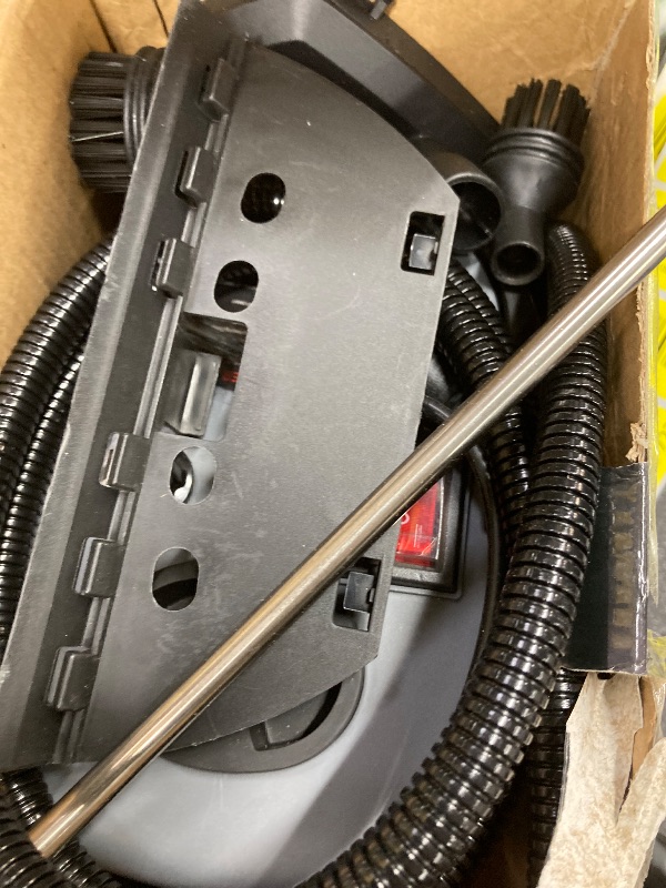 Photo 1 of **MISSING PARTS/NO POWER CORD**Handheld Steam Cleaner, 2500W Pressurized Steam Cleaner with 3 Brush Heads, Portable Steam Cleaner for Home, Car, Furniture, Kitchen, Bathroom and Wall, White