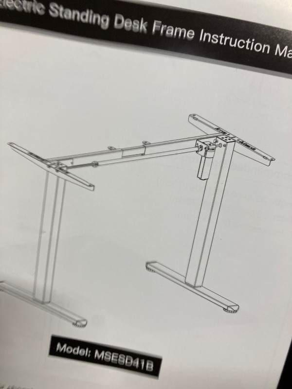Photo 1 of ***WHITE***Marsail Height Adjustable Desk Frame, Electric Table Legs with Powerful Motor, 176 lbs Maximum Load, for Various Desktops, Adjustable Table Legs, Frame Only