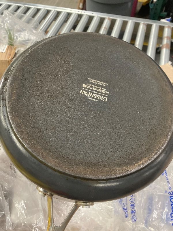 Photo 1 of ***DAMAGE -SELLING AS IS *** GreenPan Valencia Pro Hard Anodized Healthy Ceramic Nonstick 4.5QT Saute Pan Jumbo Cooker with Lid, PFAS-Free, Induction, Dishwasher Safe, Oven Safe, Gray