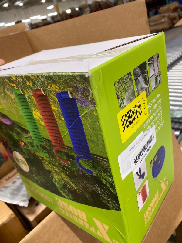 View 2 of 100 ft Expandable Garden Hose - 2025 Upgrated Flexible Water Hoses with 10 Spray Nozzle -Car Wash Hose with 3/4" Solid Brass Connector - Flexible Expanding Hose with 10 Pattern Spray Nozzles