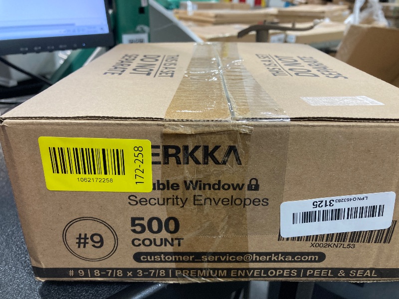 Photo 1 of #9 Double Window Security Envelopes, HERKKA No.9 Double Window Business Envelopes Designed for Quickbooks Invoices and Business Statements - Number 9 Size 3 7/8 Inch X 8 7/8 Inch - 24 LB - 500 Pack