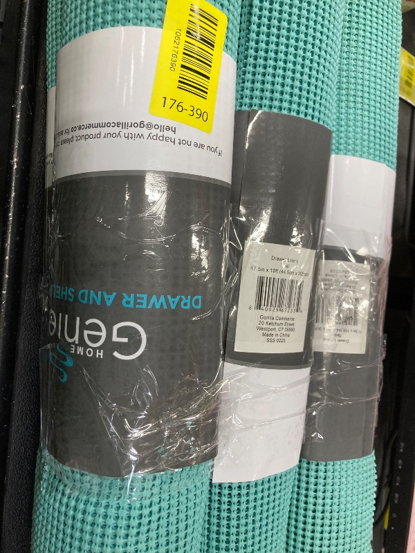 Photo 1 of ***6 ROLLS/OUTER LAYERS HAVE STICKER RESIDUE*** HOME GENIE Shelf Drawer and Cabinet Liner, Durable with Strong Grip, 17.5 in x 10 FT, Non Adhesive Liners Protect Kitchen Cabinets and Cupboard, Pantry, Bathroom Drawers and Shelves, Desks, Teal  ESTVALUE 10