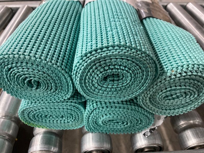 Photo 1 of ***6 ROLLS/OUTER LAYERS HAVE STICKER RESIDUE*** HOME GENIE Shelf Drawer and Cabinet Liner, Durable with Strong Grip, 17.5 in x 10 FT, Non Adhesive Liners Protect Kitchen Cabinets and Cupboard, Pantry, Bathroom Drawers and Shelves, Desks, Teal  ESTVALUE 10