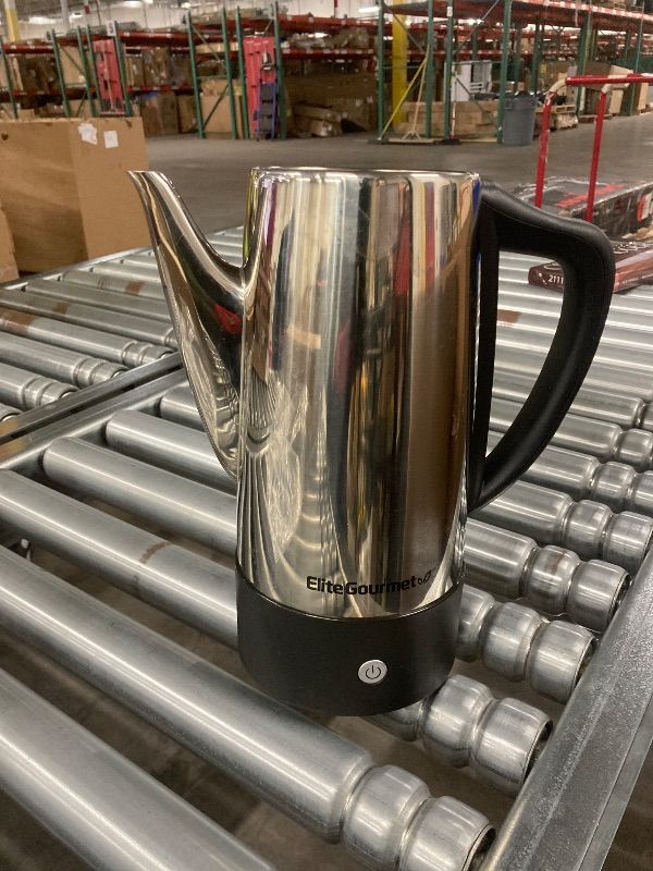 Photo 1 of ***MISSING PARTS -SELLLING AS IS *** Elite Gourmet EC812 Electric 12-Cup Coffee Percolator with Keep Warm, Clear Brew Progress Knob Cool-Touch Handle Cord-less Serve, Stainless Steel