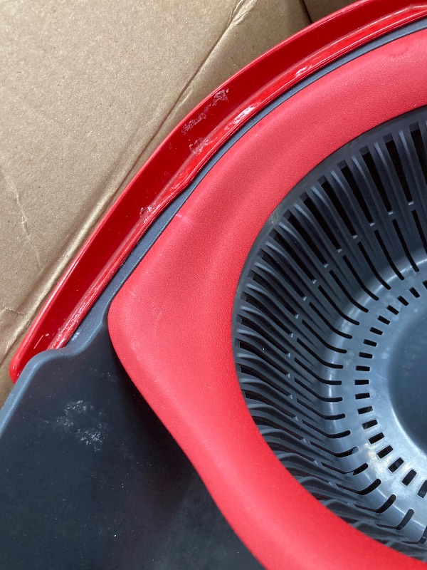 Photo 1 of ****MISSING MOP***O-Cedar EasyWring Microfiber Spin Mop, Bucket Floor Cleaning System, Red, Gray, Standard