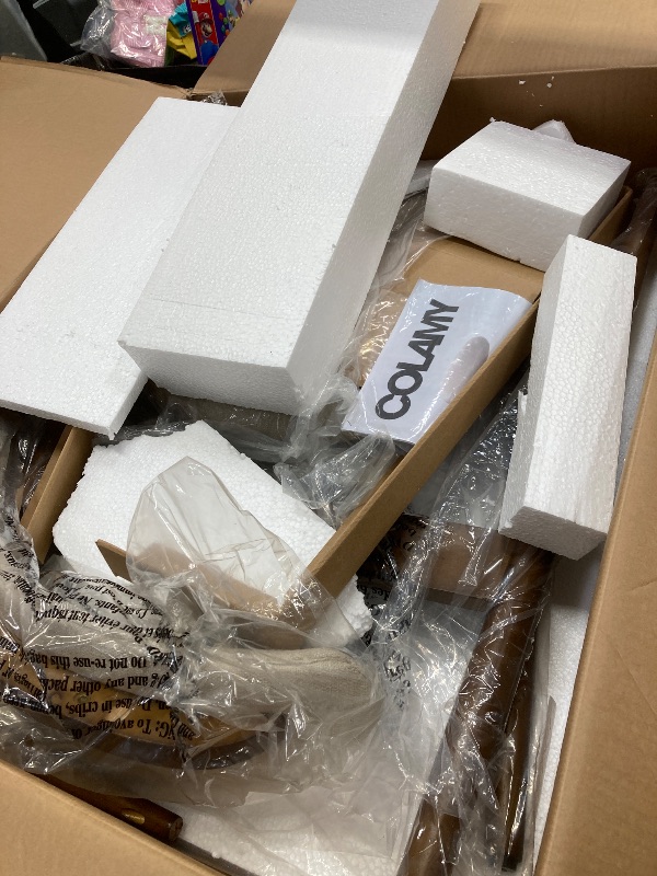 Photo 1 of *** JUST ONE*****COLAMY Counter Height Bar Stools , Upholstered Barstools with Back, Mid Century Modern Stools with Wood Legs for Kitchen Island Dining Room, Beige