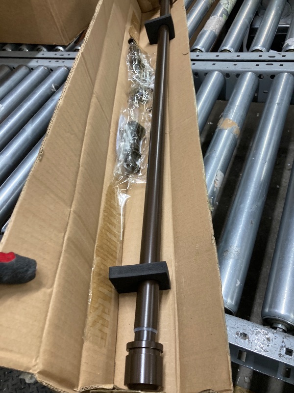 Photo 1 of 1 1/8 Inch Diameter Curtain Rods 36 to 72 Inches(3-6ft), Telescoping Heavy Duty Large Drapery Rod with Adjustable Aluminum Alloy Bracket, Solid End Caps for Windows Patio Decoration, Dark Bronze