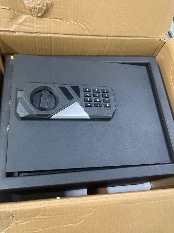 Photo 1 of 1.6 Cu ft Small Fireproof Safe Box, Digital Security Home Safes Water and Fireproof with Electronic Keypad Keys and Alarm System, Fire Safe for Home Money Medicine Valuables