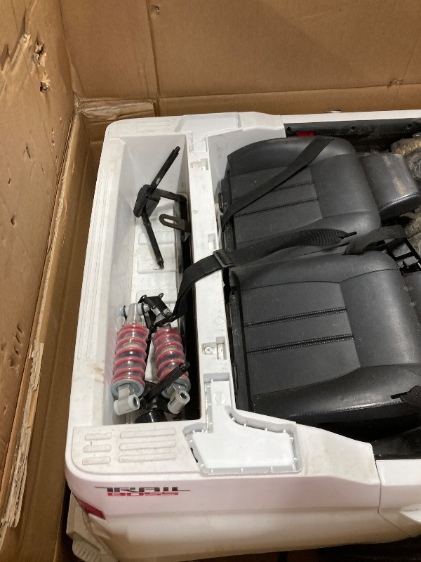 Photo 1 of ***NO REFUNDS NO RETURNS/PARTS ONLY****iYofe 24V Ride on Cars for Kids, Chevrolet Silverado 2 Seat Battery Powered Ride on Toys with Remote Control, 4 Wheels Suspension, LED Light, MP3 Player, Electric Car for Kids Boys Girls Gifts, White