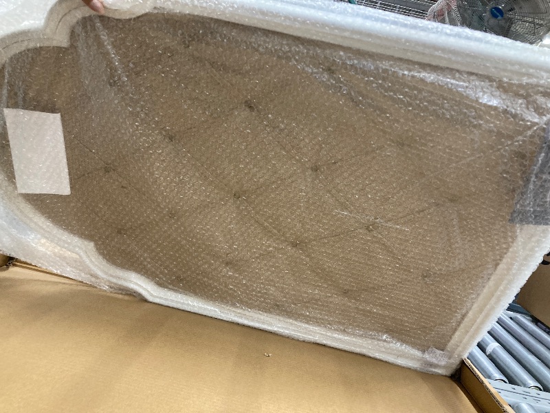 Photo 1 of ***DAMAGE FRAME CRACKED -SELLING AS IS *** SOFE Farmhouse White Wood Frame Bulletin Board, 36" x 24", Linen Memo Board for Wall, Decorative Office Décor