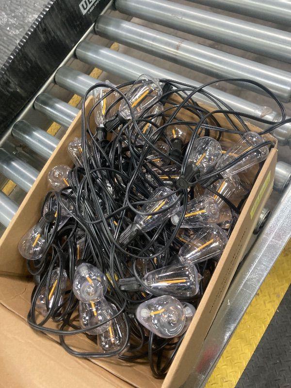 Photo 1 of ***DAMAGE -NON-FUNCTIONAL*** Brightever LED Outdoor String Lights 100FT Patio Lights with 52 Shatterproof ST38 Vintage Edison Bulbs, Outside Hanging Light Waterproof for Porch, Deck, Garden, Backyard, Balcony, 2700K Dimmable