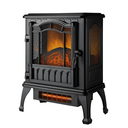 Photo 1 of ****Missing legs and door knob---Mainstays New 2-Setting 3D Electric Stove Heater with Life-like Flame Black