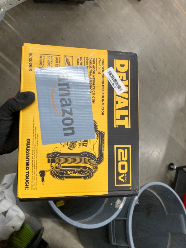 Photo 1 of **READING ERROR CODE**
DEWALT Tire Inflator Portable Air Compressor 20V MAX, Car Air Pump with Automatic Shut Off, LED Light, Tool Only (DCC020IB)