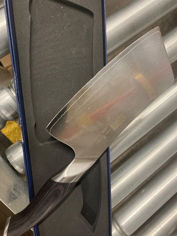 Photo 1 of **DAMAGED BLADE**HOSHANHO Cleaver Knife 7 Inch, Ultra Sharp Japanese High Carbon Steel Vegetable Meat Cleaver, Multifunction Chopper Butcher Knife for Home Kitchen and Restaurant