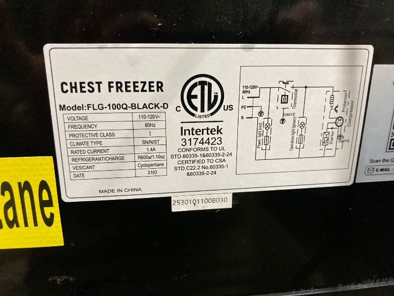 Photo 1 of ***THIS ITEM SOLD FOR PARTS ONLY * NON FUNCTIONAL***Chest Freezer 7.0 Cu.Ft Compact Chest Freezers with 7 Adjustable Thermostat Top Open Door Freezer Compressor Cooling with Removable Storage Basket for Home Bar Dorm***THIS ITEM SOLD FOR PARTS ONLY * NON 