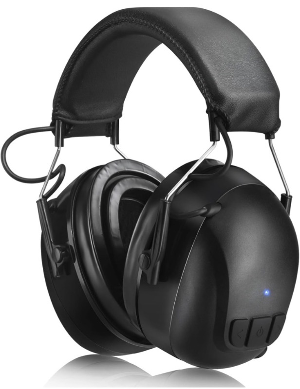 Photo 1 of  Gel Ear Pads Bluetooth 5.4 Hearing Protection Headphones, 30dB Noise Cancelling Headphones, 1200mAh Rechargeable Safety Earmuffs Bluetooth Ear Protection for Mowing