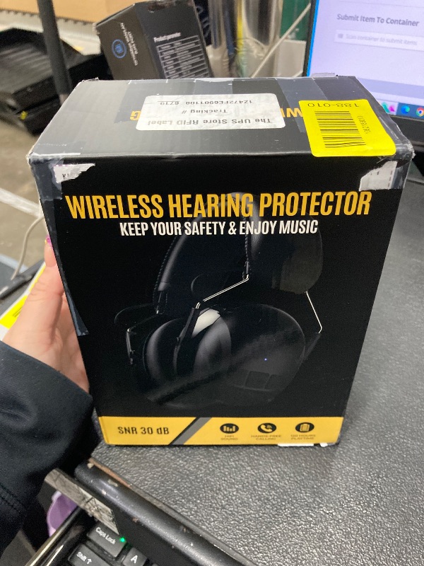 Photo 1 of  Gel Ear Pads Bluetooth 5.4 Hearing Protection Headphones, 30dB Noise Cancelling Headphones, 1200mAh Rechargeable Safety Earmuffs Bluetooth Ear Protection for Mowing