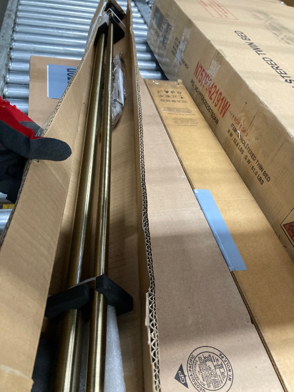 Photo 1 of 1 Inch Modern Double Window Curtain Rods,36-72 Inch Adjustable Telescoping Heavy Duty Stylish Drapery Rods Decorative Solid Square Allufer Finials for Dual Curtain Rod Window Treatment, Antique Bronze