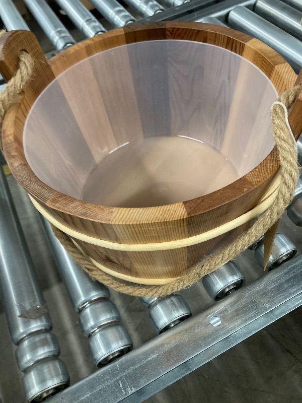 Photo 1 of ***MISSING LADLE***Northwood Sauna - Sauna Bucket  - Handmade from Canadian Red Cedar Wood - Natural Rope Handle - 1.6 Gallons (6 Liters) Water Capacity