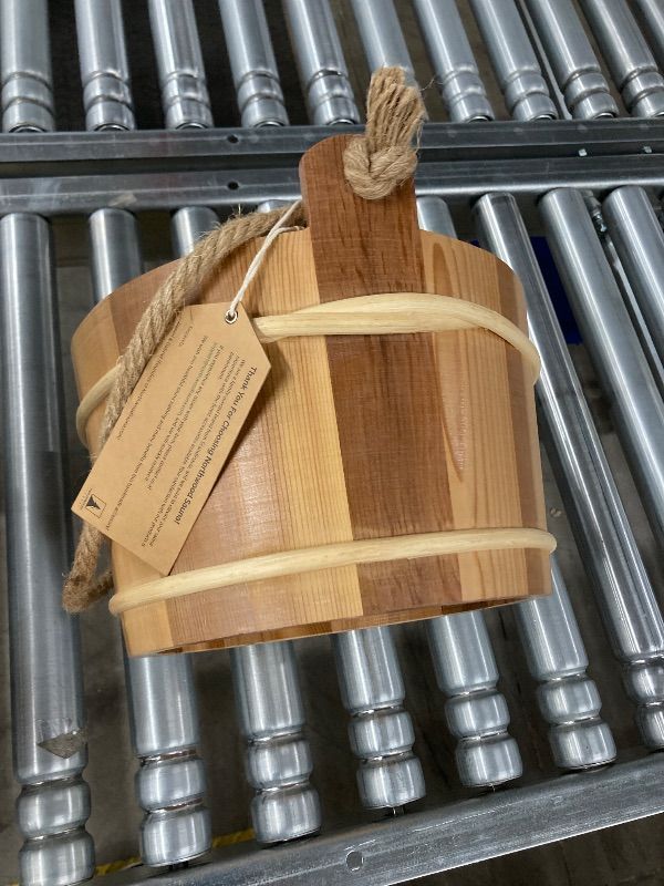 Photo 1 of ***MISSING LADLE***Northwood Sauna - Sauna Bucket  - Handmade from Canadian Red Cedar Wood - Natural Rope Handle - 1.6 Gallons (6 Liters) Water Capacity
