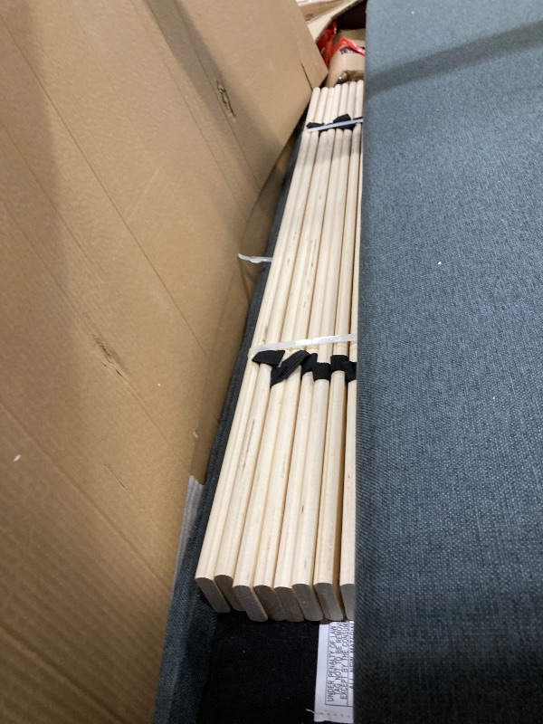 Photo 1 of  Queen Size Storage Bed Frame, Vertical Channel Tufted Adjustable Headboard, Velvet Upholstered Platform Bed with 4 Oversized Underbed Drawers, Wooden Slats Support, No Box Spring Needed, Grey