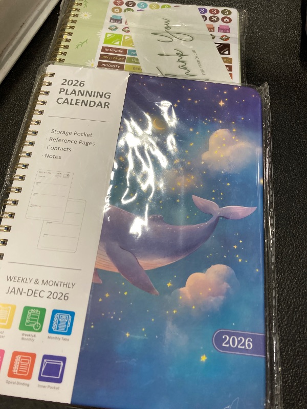 Photo 1 of ++2 PCS++2026 Planner, Weekly and Monthly Calendar Planning Book, Jan 2026 - Dec 2026, Academic Agenda Planner for School Supplies and Office Desk Accessories - A5 (6.3" x 8.5")