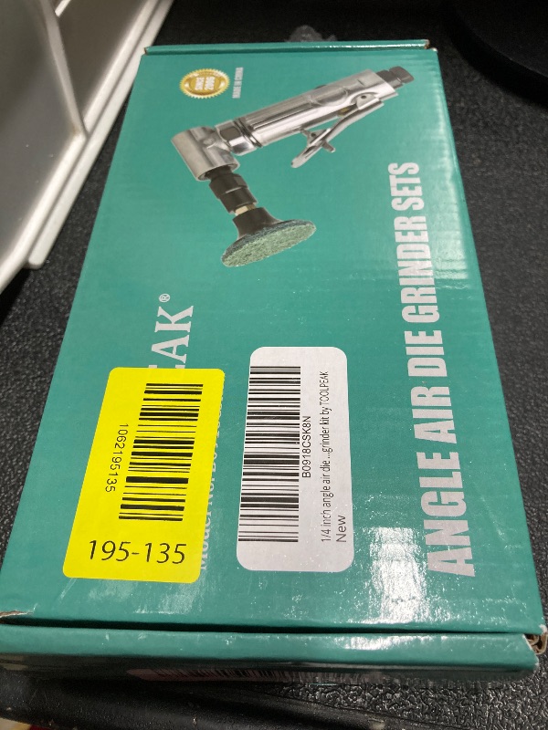 Photo 1 of 1/4 inch angle air die grinder with 22 pcs 2-inch roll lock sanding discs, polished color angle pneumatic die grinder, air die grinder kit