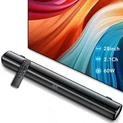 Photo 1 of ***MISSING POWER CORD & REMOTE***Sound Bar for TV, 60W Soundbar TV Speakers, 2.1 ch Home Theater with Subwoofer Boost, 3 Equalizer Modes, Soundbar for TV/PC/Gaming/Projectors, Bluetooth, OPT, COX, USB & AUX Wall Mountable***MISSING POWER CORD & REMOTE***