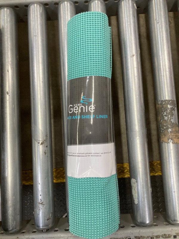 Photo 1 of ***EDGES ARE DIRTY***HOME GENIE Shelf Drawer and Cabinet Liner, Durable with Strong Grip, 17.5 in x 10 FT, Non Adhesive Liners Protect Kitchen Cabinets and Cupboard, Pantry, Bathroom Drawers and Shelves, Desks, Teal***EDGES ARE DIRTY***