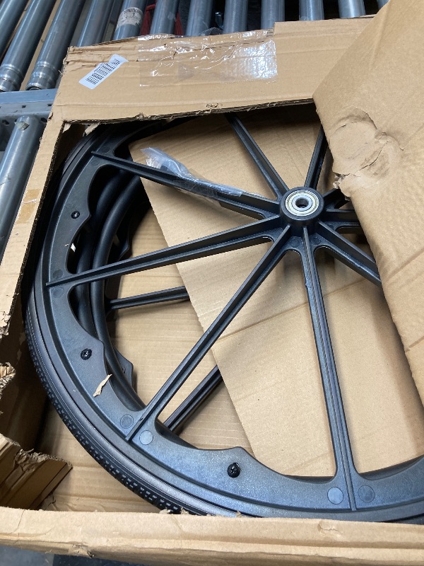 Photo 1 of (1PR,Black) Wheelchair rear wheel replacement 24x1"wheel,Rear Wheel Assembly for 16-18-20 Inch Wheelchairs, Replacement parts (24 * 13/8(2count))