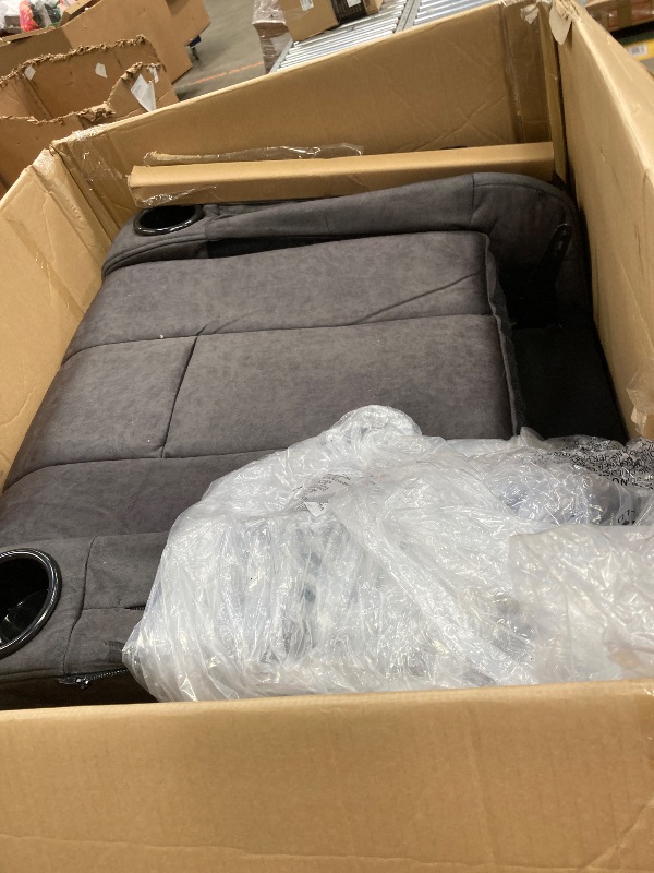 Photo 1 of ***MISSING PARTS***COMHOMA Recliner Chair,360°Swivel Rocker Recliners with Cup Holders&Side Pockets,Manual Reclining Single Sofa,Fabric Upholstered Lounge Chairs for Living Room,Gray***MISSING PARTS***