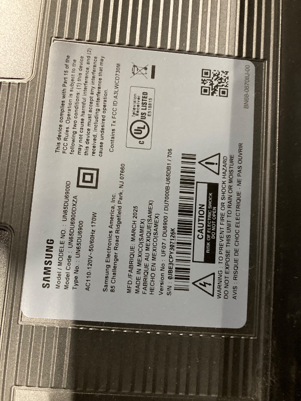 Photo 1 of   NO RETURNS ACCEPTED
Samsung 65-Inch Class Crystal UHD U8000F 4K Smart TV (2025 Model) Endless Free Content, Crystal Processor 4K, MetalStream Design, Knox Security, Alexa Built-in