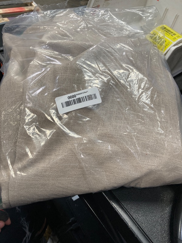 Photo 1 of 102 Inch Long Curtains Pinch Pleat Linen Curtains for Living Room Bedroom 2 Panels Tan Brown Burlywood Taupe Light Filtering Privacy 102 Inch Pleated Drapes Hooks Rings Back Tab for Sliding Door