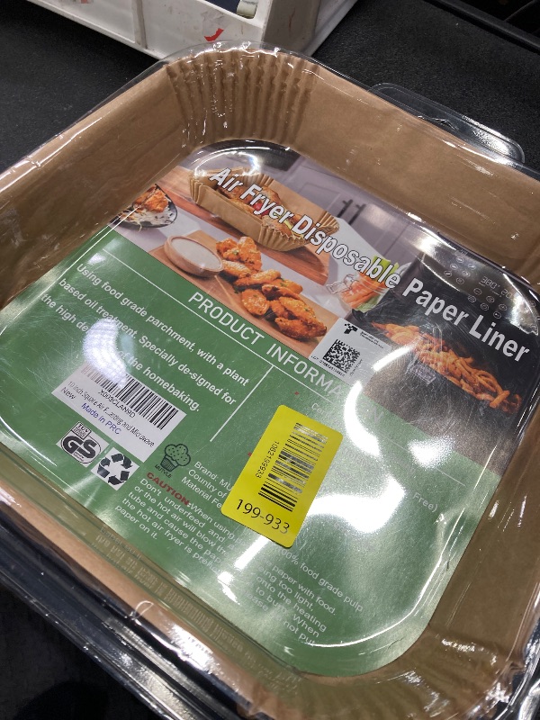 Photo 1 of 10 Inch Largest Square Air Fryer Disposable Paper Liner, XXL 100Pcs Air Fryer Parchment Liners for 8QT or Bigger Air Fryer, Non-stick, Food Grade Baking Paper for Frying, Roasting and Microwave