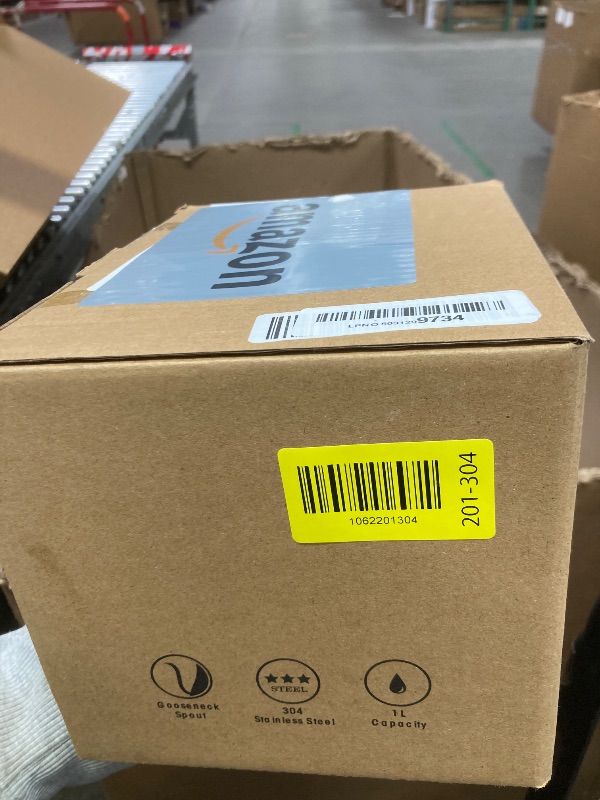 Photo 1 of ***DAMAGE -HANDLE NOT ATTACHED*** Tea Kettle for Stovetop, Barista's Choice Gooseneck Pour Over with Flow Control, Food Grade Stainless Steel Water Kettle, Tea Pot for Home & Kitchen - Small 28oz, Silver