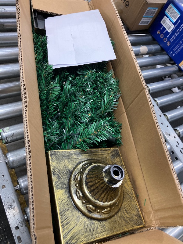 Photo 1 of **PARTS ONLY/DAMAGED POTS**4FT Prelit Christmas Tree 2-Pack Artificial Potted Christmas Tree with 100 Warm White LEDs Battery Powered & 8 Lighting Modes for Xmas Porch Entrance Decorations