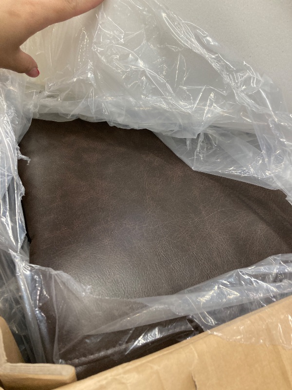 View 2 of ***Selling for parts only***COLAMY Leather Recliner Chair with Swivel & Rocking Function, Modern Glider Reclining Chair with Footrest and Wide Seat Cushion, Comfortable Rocker Chair for Living Room, Nursery, Bedroom, Chocolate