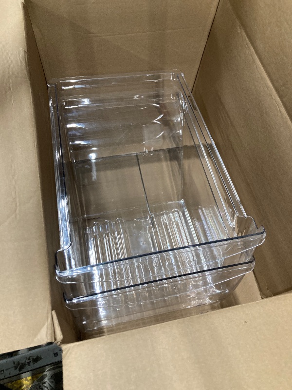 Photo 1 of [2 Pack]Upgraded 240337103 Refrigerator Crisper Drawers Bins Suitable For Frigidaire Kenmore Refrigerator,240337103 Crisper Bin Drawer Replacement Drawer Parts AP2115741, 240337100, 240337102
