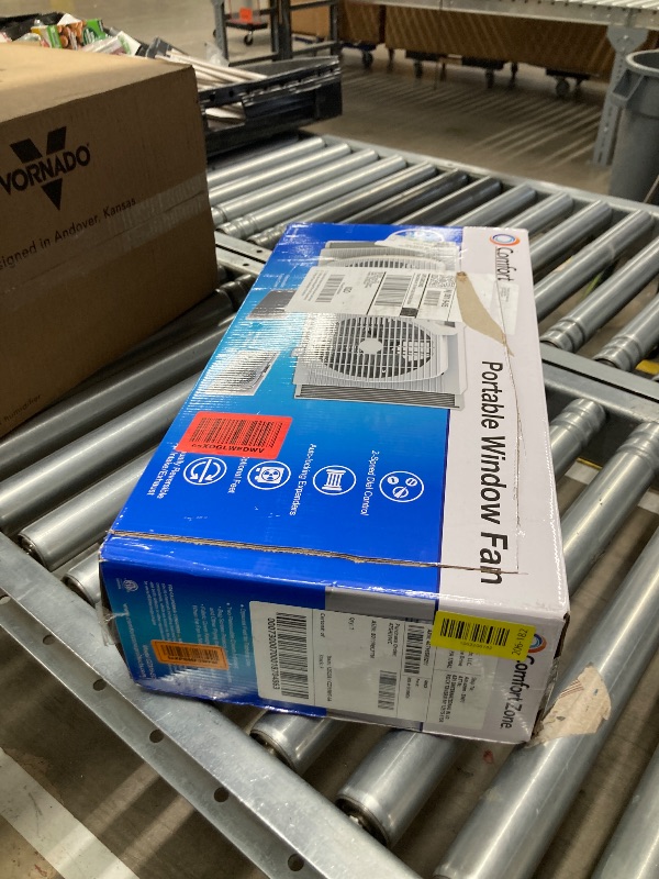 Photo 1 of ***DAMAGE  -SELLING AS IS *** Comfort Zone Twin Window Fan with Reversible Airflow Control, 9 inch, Auto-Locking Expanders, 2 Speed Fan, Dual Fan, Exhaust, Airflow 9.84 ft/sec, Ideal for Home, Kitchen, Bedroom & Office, CZ319WT