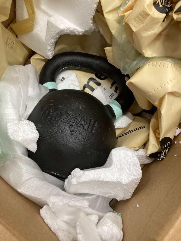 Photo 1 of *Scratched* Yes4All Powder Coated Kettlebell, 53 lb Cast Iron Core Kettlebells with Non-Slip Handle & Flat Bottom for Conditioning, Heavy Duty for Strength Training - Single, Light Green