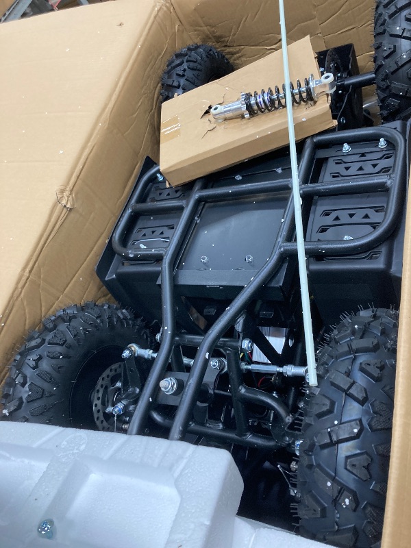 View 2 of *Dirty* Scratched* SUNDERWELL Electric ATV, 500W 36V Electric 4 Wheeler 12/15MPH Adjustable Speed, Electric Quad with Double Shock Absorption and Disc Brake,Capable of Bearing 143 lbs (Blue02)