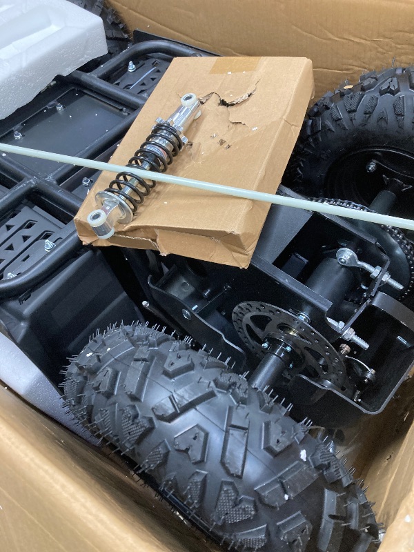 View 3 of *Dirty* Scratched* SUNDERWELL Electric ATV, 500W 36V Electric 4 Wheeler 12/15MPH Adjustable Speed, Electric Quad with Double Shock Absorption and Disc Brake,Capable of Bearing 143 lbs (Blue02)