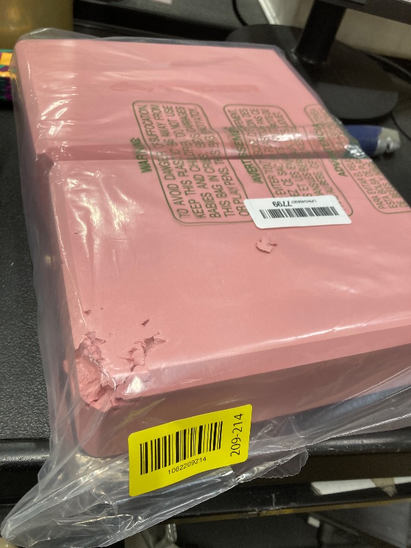 Photo 1 of *Damaged* Trideer Yoga Blocks 2 Pack, Soft Non-Slip Foam Blocks with Beveled Edges for Alignment and Stretching in Yoga, Pilates, and Dance - Supportive, Lightweight, Odor Resistant, Latex-Free (Guava Pink)