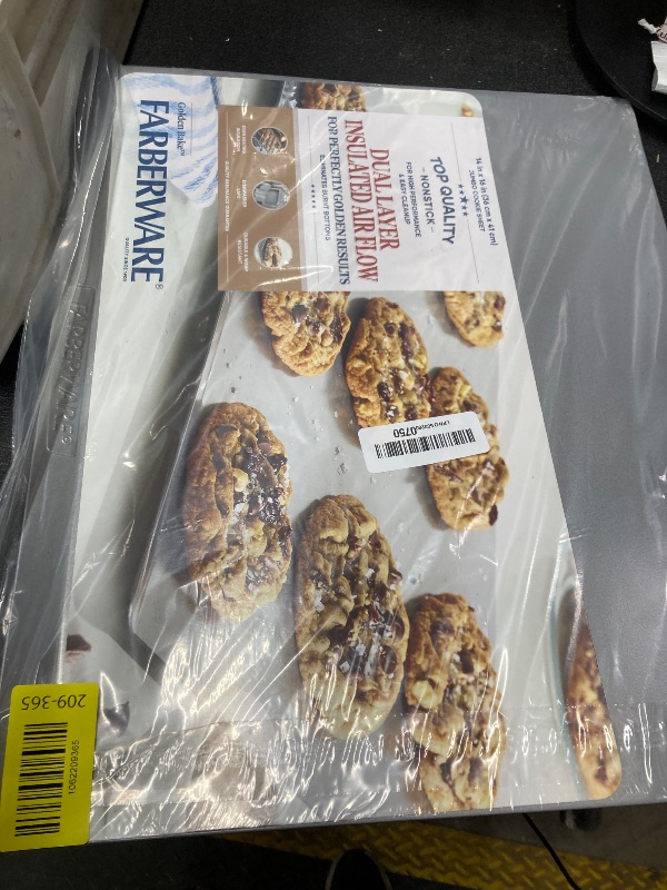 Photo 1 of *Bent* Farberware Insulated Nonstick Bakeware 14-Inch x 16-Inch Jumbo Cookie Sheet, Light Gray