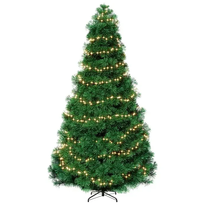 Photo 1 of *Missing tree stand?* Edx 6ft Pre- Artificial Christmas Tree, Prelighted Green Artificial Xmas Tree, With 700 Branch Tips, 250 Incandescent Lights & Foldable Base, For Home, Office, Party Decor